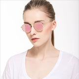 Kaca Mata Wanita Retro Round Women Alloy Mirror Sunglasses - Cantik Menawan