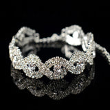 Perhiasan Gelang Wanita Luxury Silver Rhinestone Crystal - Cantik Menawan
