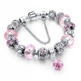 Gelang Wanita Cantik Crystal & Glass Beads Pulsera Charm Bracelets - Cantik Menawan
