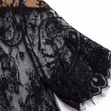 Dress Wanita Transparant Casual Long Black Short Sleeve O Neck - Cantik Menawan