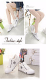 Sepatu Wanita Cantik - Sneakers Wedges Canvas Shoes Women Casual 5 cm Height - Cantik Menawan