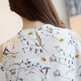 Blouse Wanita Baru Floral Shirt Elegant Open Bahu Terbuka - Cantik Menawan
