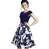 Summer Dress Wanita Cantik - Floral Casual Stylish Elegant Print O Neck Sleeveless - Cantik Menawan