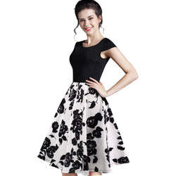 Summer Dress Wanita Cantik - Floral Casual Stylish Elegant Print O Neck Sleeveless - Cantik Menawan