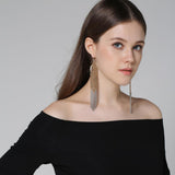 Anting Wanita Cantik Trendy - Sequins Drop Dangle Elegant Fine Chain Tassel Earring - Cantik Menawan