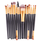 15Pcs Makeup Brushes Kuas Makeup Set Eye Shadow Foundation Eyeliner Eyelash Lip Make Up Brush - Cantik Menawan