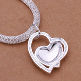 Kalung Lapis Perak Stone Heart - Cantik Menawan