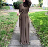 Baju Wanita Terbaru Murah Diskon dan Gratis Ongkir - Elegant Muslimah Pleated Abaya - Cantik Menawan