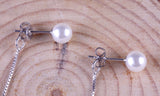 Silver Earrings Double Artificial Pearl - Cantik Menawan