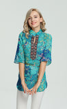 Blouse Style Fashion Wanita Chiffon Half Sleeve Embroidery Tunic - Cantik Menawan