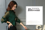 Blus Blouse Wanita Model Korea Terbaru Lengan Panjang Ruffle Collar - Cantik Menawan
