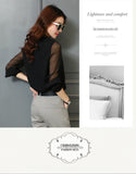 Blus Blouse Wanita Model Korea Terbaru Lengan Panjang Ruffle Collar - Cantik Menawan
