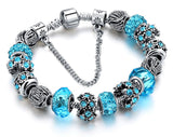 Gelang Cantik Silver & Crystal Biru - Cantik Menawan