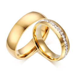 Cincin Kawin atau Tunangan Bands Ring Untuk Wanita dan Pria 6mm Stainless Steel - Cantik Menawan