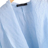 Pakaian Wanita Blouse Vintage Long Shirt Casual Cowl Neck Long Sleeve Loose Asymmetrical - Cantik Menawan