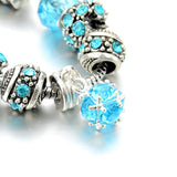 Variasi Gelang Perak Crystal Biru - Cantik Menawan