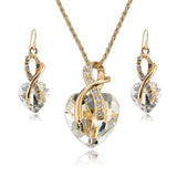 Set Perhiasan Kalung Dan Anting-Anting Wanita Cantik - Gold Plated - Cantik Menawan