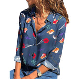 Baju Wanita Murah Diskon dan Gratis Ongkos Kirim - Turn Down Collar Office Shirt Leisure Lengan Panjang - Cantik Menawan