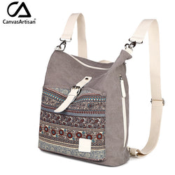 Top Quality Women Canvas Backpack- Dual Purpose Shoulder Bag - Crossbody Bag - Cantik Menawan