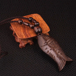 Kalung Wanita Kayu Ethnic Vintage Model Ikan - Cantik Menawan