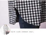 Baju Cewek Terbaru  - Female Plaid Long-sleeved Shirt and Long Shirt Wide Shirts Women Casual Cotton Linen Shirt Tops Blusas