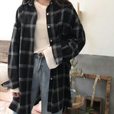 Shirts Women Plaid Long Sleeve Chic Loose Oversize Spring Summer Outwear Casual Womens Sun-proof BF Retro Harajuku Blouses New