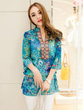 2021 Summer Women Shirt Blouse Style Fashion Chiffon Half Sleeve Plus Size 5XL Floral Casual Top Embroidery Woman Tunic Blouses