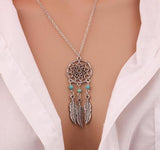 Tassels Feather Pendant Necklace Jewelry Bohemia - Cantik Menawan