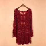 Crochet Floral Lace Embroidery Dress - Cantik Menawan