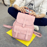 Tas Backpack Wanita Solid Vintage Untuk Tas Kuliah dan Tas Sekolah dan Casual PU Leather - Cantik Menawan