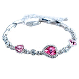 Gelang Romantic Cantik Ocean Heart Crystal Silver Korean Jewellery - Cantik Menawan