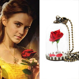 Beauty and the Beast Necklace Rose in Terrarium - Cantik Menawan