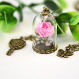 Beauty and the Beast Necklace Rose in Terrarium - Cantik Menawan