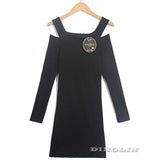 Dress Wanita Cantik - Collar Knitted Long Sleeve Bodycon Stretch - Cantik Menawan