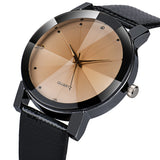 Jam Wanita Fashion terbaru Quartz Stainless Steel Dial Leather Band Wristwatch - Cantik Menawan