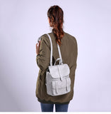 Tas Backpack Wanita Solid Vintage Untuk Tas Kuliah dan Tas Sekolah dan Casual PU Leather - Cantik Menawan