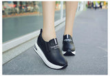 Sepatu Wanita Cantik - High Top Autumn Quality Leather Wedges Casual Shoes - Cantik Menawan