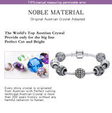 Gelang Wanita Perak Crystal Bead Charm - Cantik Menawan