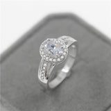 Cincin Silver Luxury Blue Stone Zircon Love - Cantik Menawan