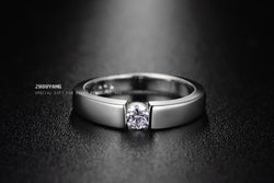 Cincin Cantik 4.5mm Heart dan Arrows Cubic Zirconia Wedding Ring Rose Gold & Silver - Cantik Menawan