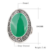 Cincin Wanita Oval Crystal Lapis Perak - Cantik Menawan