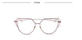 Kaca Mata Wanita Cat Eye Sunglasses - Vintage Fashion Rose Gold Mirror Oculos UV400 - Cantik Menawan