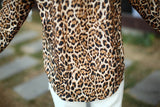 Atasan Wanita Baju Blouse Style Leopard Print Lengan Panjang - Cantik Menawan