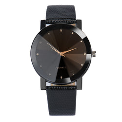 Jam Wanita Fashion terbaru Quartz Stainless Steel Dial Leather Band Wristwatch - Cantik Menawan