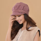 Topi Wanita Cantik & Menawan Knitted Double Layer Ear Protection Casual Wool - Cantik Menawan