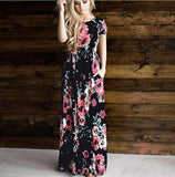 Dress Wanita Panjang Terkini Desain Floral Print Boho Tunic - Cantik Menawan