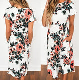 Dress Wanita Panjang Terkini Desain Floral Print Boho Tunic - Cantik Menawan