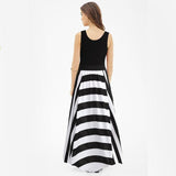 Dress Wanita Panjang Casual Vest Solid Stripe - Cantik Menawan