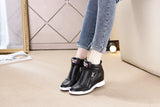 Sneaker Wanita Keren Sepatu Wanita Casual Wedge Side Zipper Fashion Warm - Cantik Menawan
