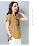 Baju Blouse Wanita Terkini Model Terbaru Vintage Linen Cotton - Cantik Menawan